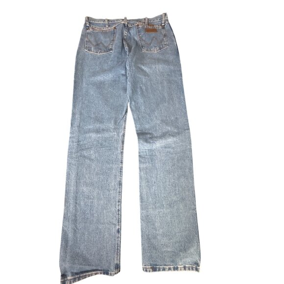 Wrangler 47MWZ Men's Light Wash Straight Leg Jeans Size 36 - Picture 3 of 10